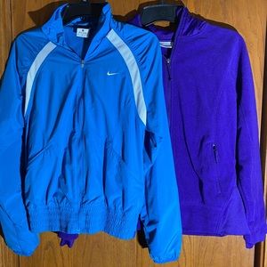 Two Women’s Sweaters. One Full Zipper Nike and One Full Zipper Columbia Size M